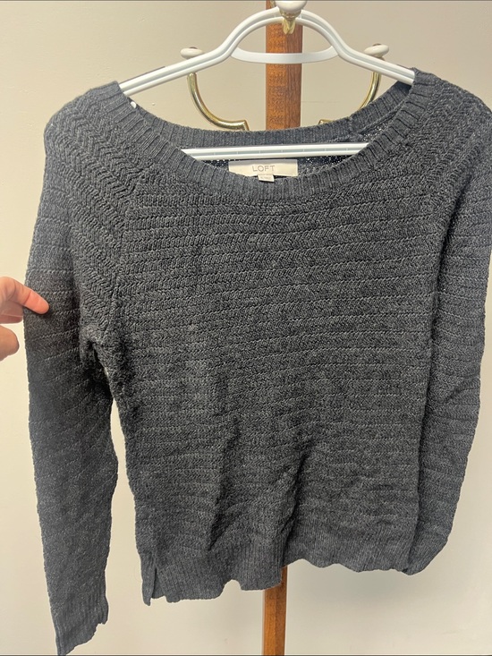 LOFT Sweaters - LOFT Charcoal Textured Crewneck Sweater - Women's